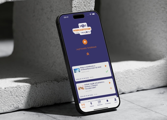 Podcastgyár podcast epizód böngészés és lejátszó Android