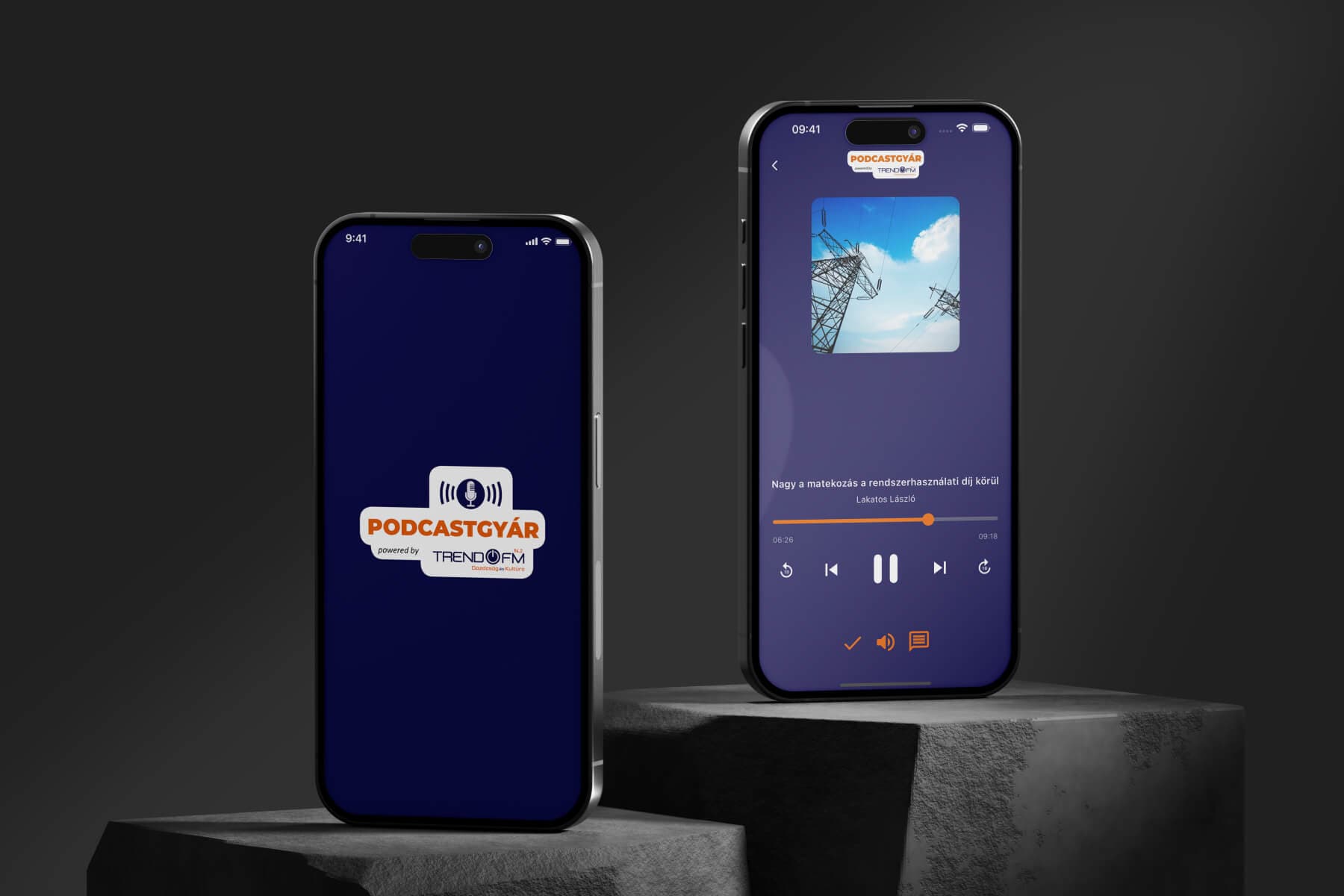 Podcastgyár App preview